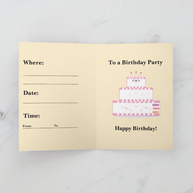 You're Invited ! Folded Greeting Card (Inside)