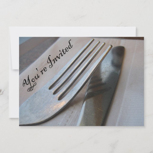 You're Invited Fork and Knife Close-Up Invitation (Front)