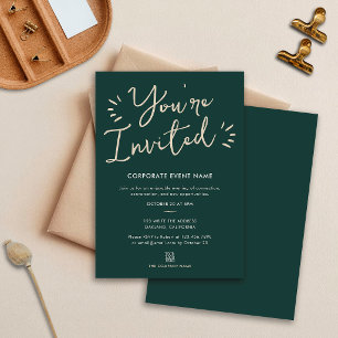 You're Invited Green Business Corporate Party Invitation