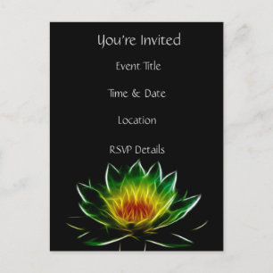 You're Invited   Inner Light l Lotus Abstract Art Invitation Postcard