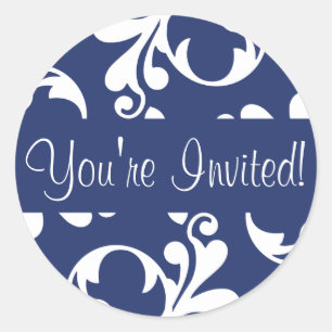 You're Invited Leaf Flourish Envelope Sticker Seal