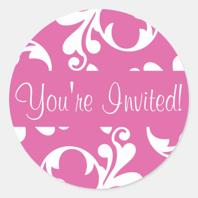 You're Invited Leaf Flourish Envelope Sticker Seal (Front)