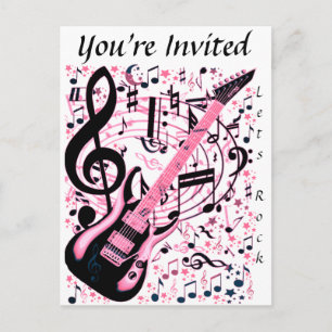 You're Invited,Let's Rock_ Invitation Postcard