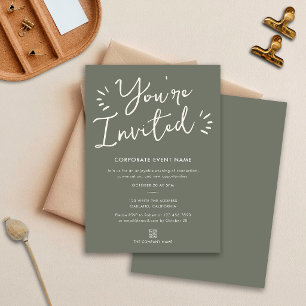 You're Invited Olive Green Business Corporate Invitation