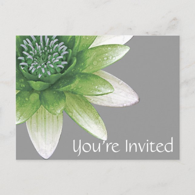 You're Invited | Peace l Beautiful Green Lotus Invitation Postcard (Front)