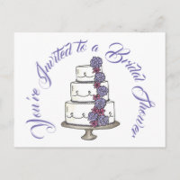 You're Invited Purple Wedding Cake Bridal Shower