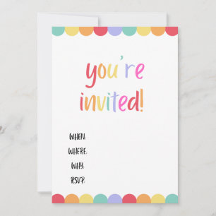 You're Invited! Rainbow blank card
