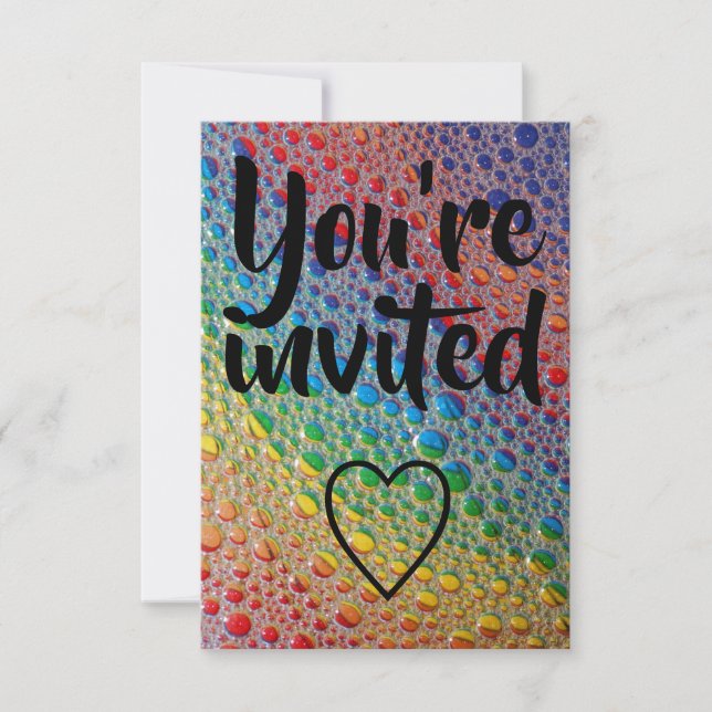 You're invited rainbow CUSTOM Invitation card (Front)