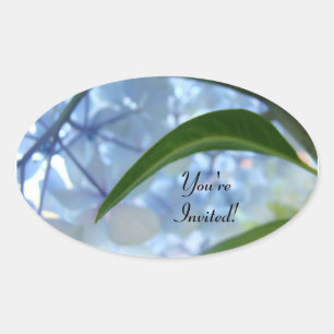 You're Invited! seals Blue Floral Invitations Card