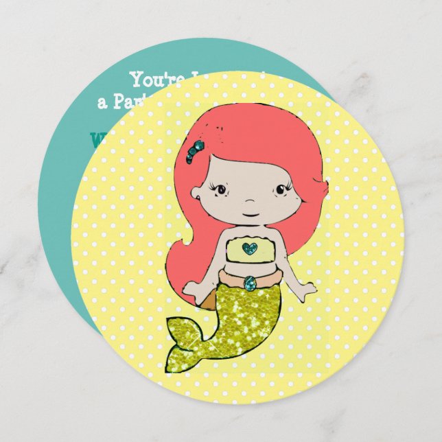 You're Invited to a Mermaid Party Invitation (Front/Back)