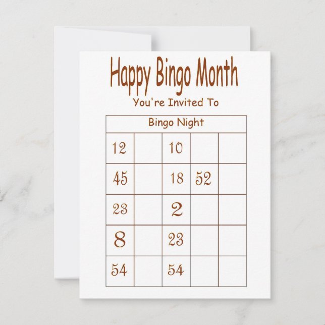 You're Invited To Bingo Night Invitation (Front)