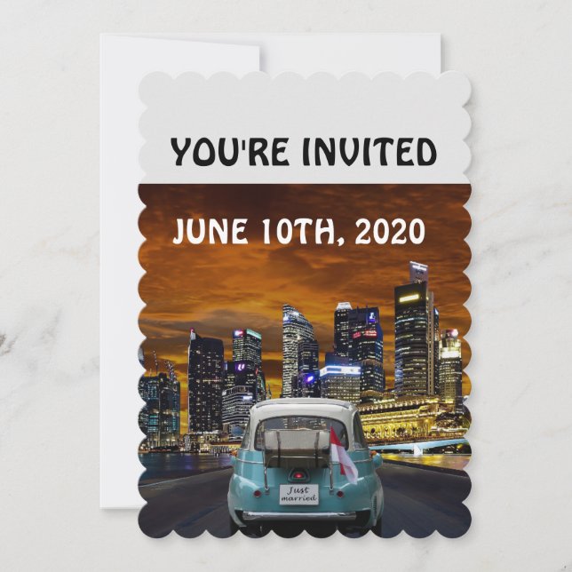 YOU'RE INVITED WEDDING INVITATION, CAR CARD (Front)
