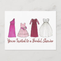 You're Invited Wedding Party Bridal Gowns Shower