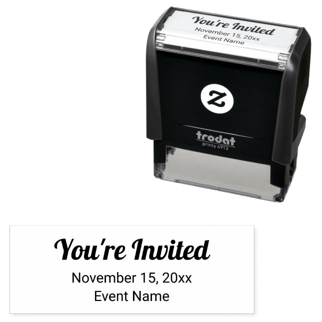 You're Invited with Date & Event Name Invitation Self-inking Stamp (In Situ)