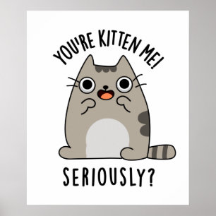 You're Kitten Me Seriously Funny Cat Pun Poster