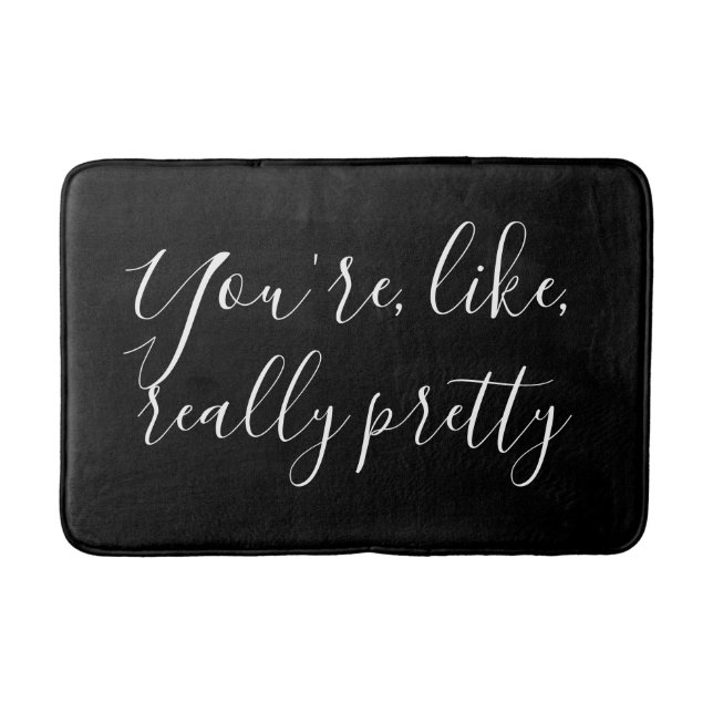 You're like really modern black and white bath mat (Front)