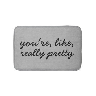 You're like really pretty rustic chic burlap linen bath mat