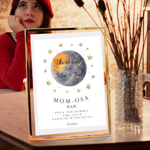 You're loved To the Moon Stars Mum-osa Baby Shower Poster