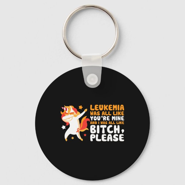 You're Mine Please Unicorn Leukaemia Awareness Gif Key Ring (Front)