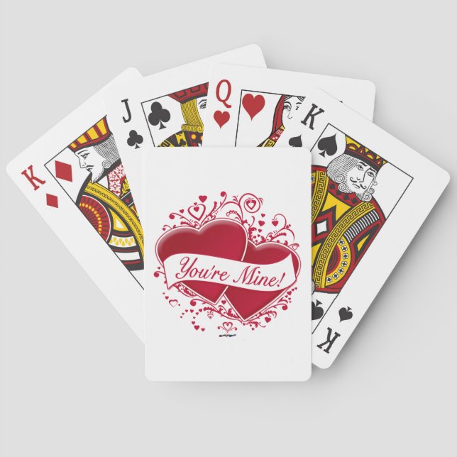 You're Mine! Red Hearts Playing Cards (Back)