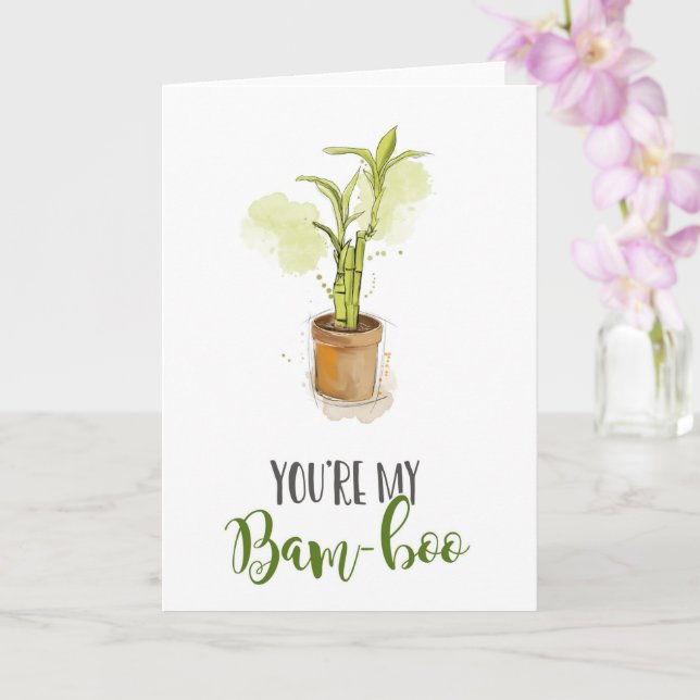 you're my bamboo wedding anniversary card (Orchid)
