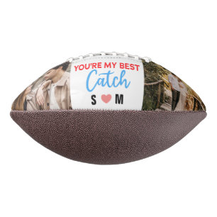 You're My Best Catch Custom 2 Photo Couple Names Football