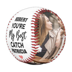 You're My Best Catch Custom Couples Names & Photo Baseball