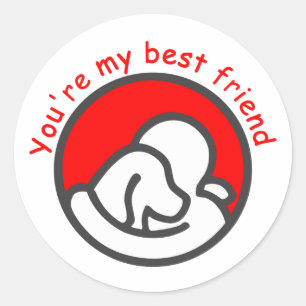you're my best friend classic round sticker