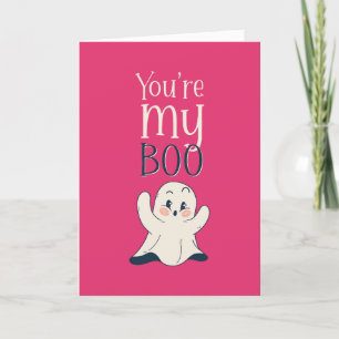 You're My Boo Cute Ghost Funny Pun Valentine's Day Holiday Card