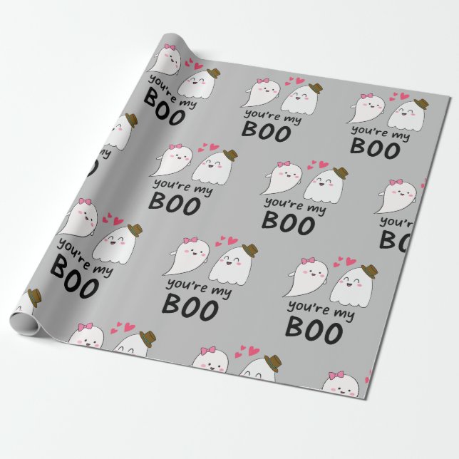 You're my Boo Halloween Ghost Kawaii Cute Wrapping Paper (Unrolled)