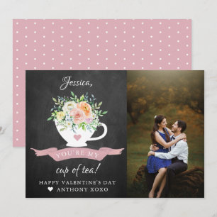 You're My Cup Of Tea Cute Valentine's Day Photo Holiday Card