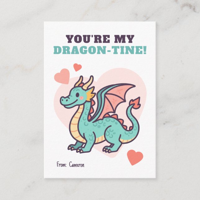 You're My Dragon-Tine Kids Valentine Card (Front)