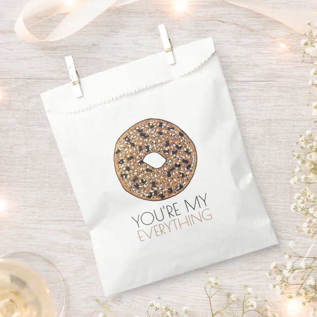 You're My Everything Bagel Breakfast Food Love Favour Bag (Clipped)