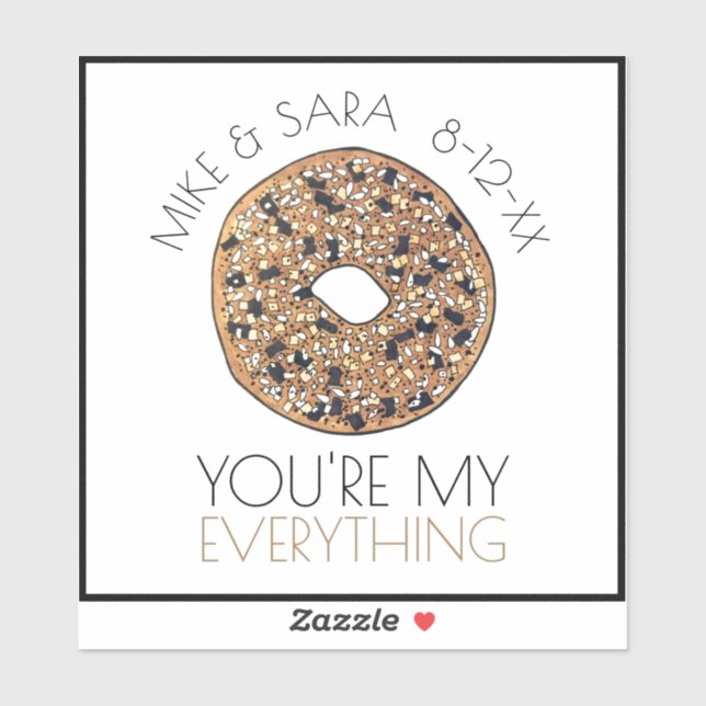 You're My Everything Bagel Foodie Wedding Favour (Sheet)