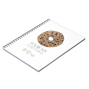 You're My Everything Bagel Foodie Wedding Favour Notebook
