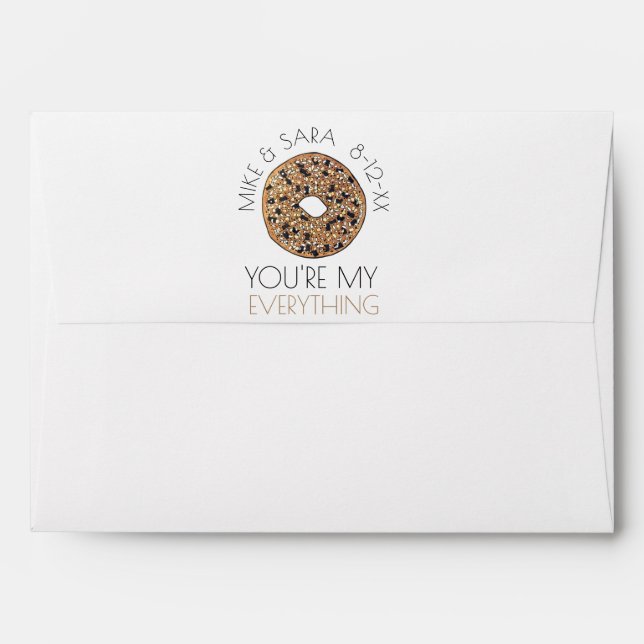 You're My Everything Bagel Wedding Engagement Envelope (Back (Top Flap))