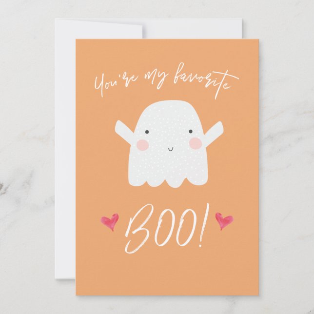 "You're my favorite Boo!" Cute Halloween Ghost Card (Front)