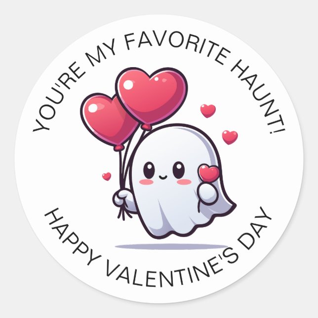 You're My Favourite Haunt Valentine's Day Classic Round Sticker (Front)