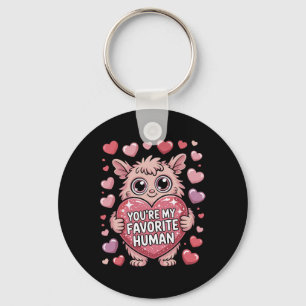 You're My Favourite Human Fluffy Alien Valentine C Key Ring