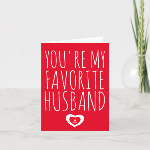 You're My Favourite Husband Funny Valentine's Day Thank You Card