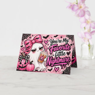 You're My Favourite Little Nightmare Halloween Car Card