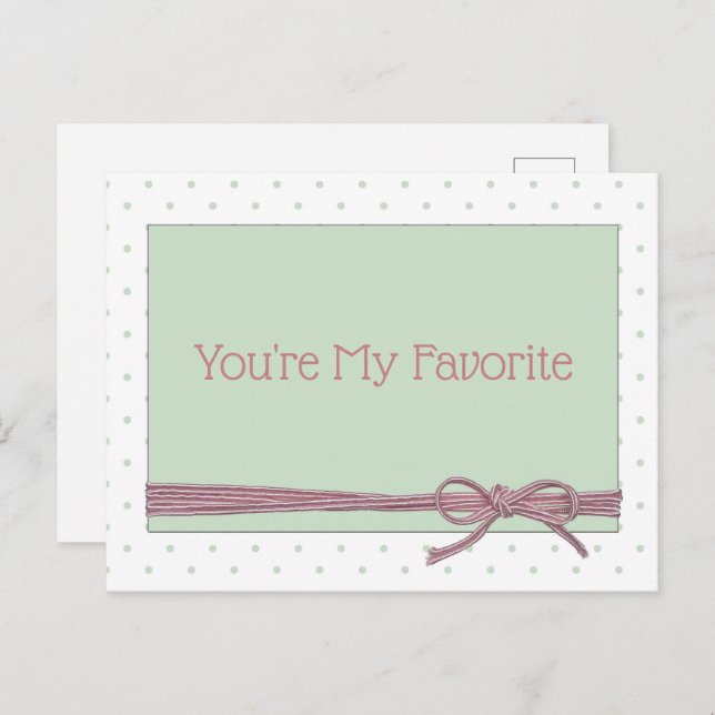 You're My Favourite Tied with a Bow Postcard (Front/Back)