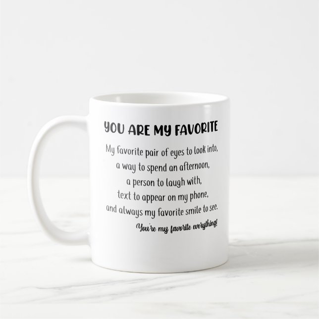 You're My Favourite Valentines Day Gift for Him He Coffee Mug (Left)