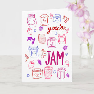 YOURE MY JAM Cute Jars Illustration Valentines Day Card