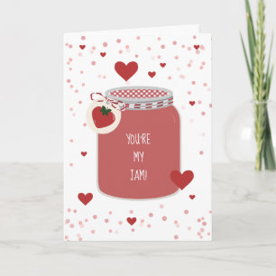 You're My Jam Strawberry Hearts Valentine Card