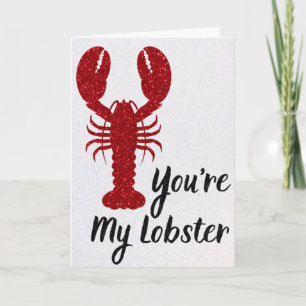 You're My Lobster Glitter Valentine Card