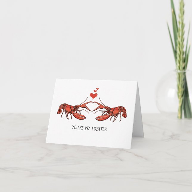 You're My Lobster Love Romance Valentine's Day Card (Front)