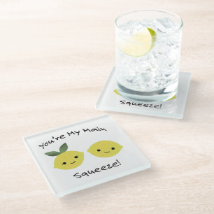 You're My Main Squeeze Lemons  Glass Coaster