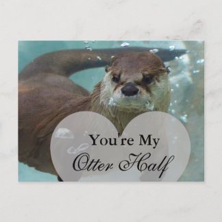 You're my Otter Half Brown River Otter Swimming Postcard