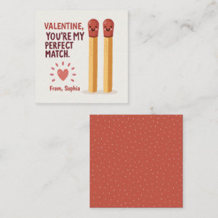 You're my perfect match Cute Valentine's Day Card